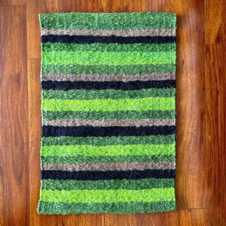 spring green stripes natural rug doormat