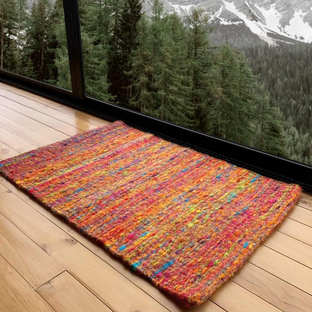 Indoor Door Mat Sisal Hallway Rug Red